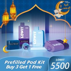 ELFBAR LOWIT 5500 предварително напълнен комплект под | 828D359 Elf Bar България боровинков лед