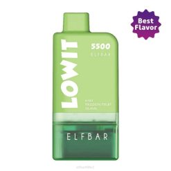 ELFBAR LOWIT 5500 предварително напълнен комплект под | 828D372 Елф Бар Вейп киви маракуя гуава шушулка + зелена батерия